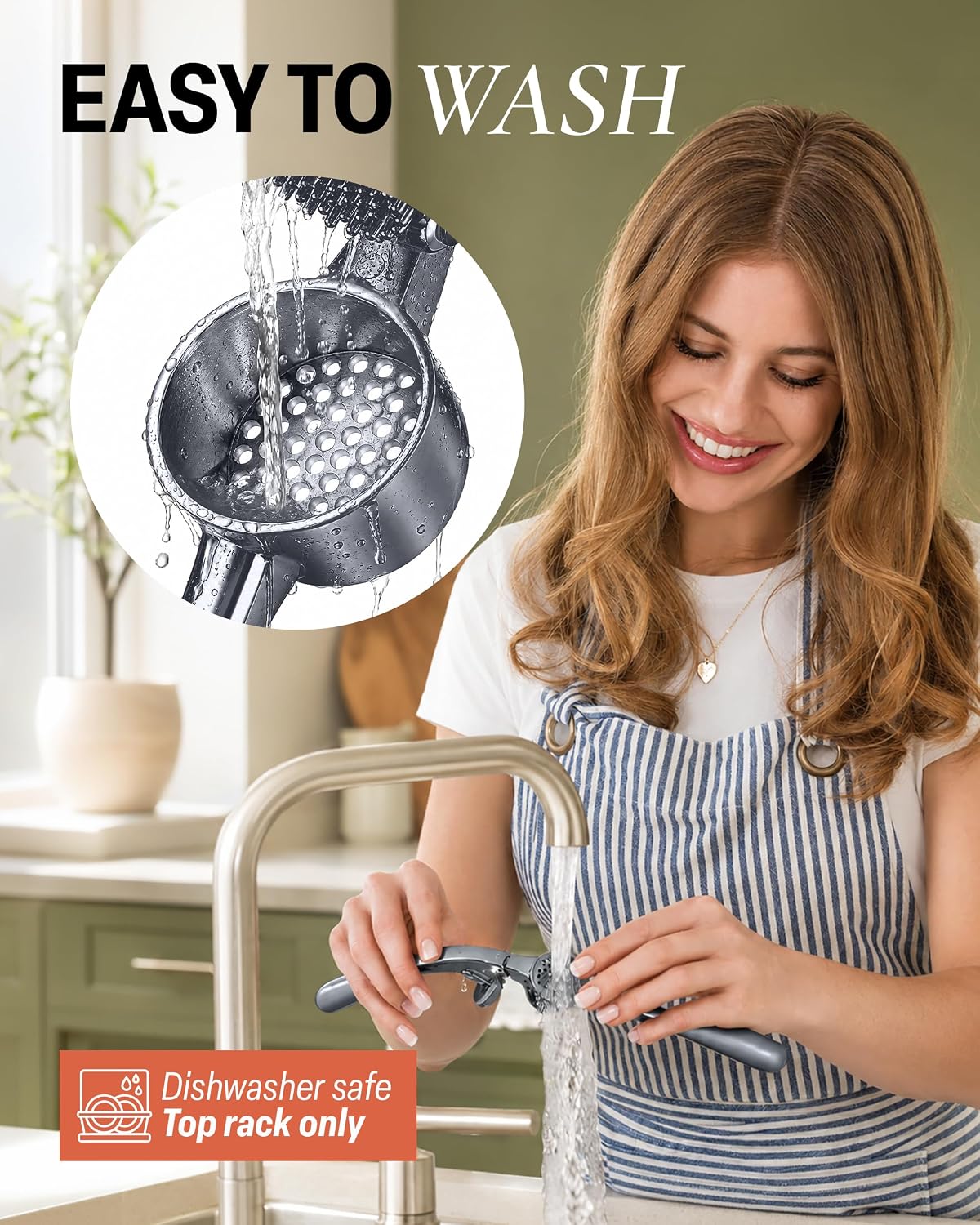 Large Premium Garlic Press Set - Bigger Bowl for Bigger Garlic - Rust Proof Garlic Mincer Tool - Easy-Squeeze, Easy-Clean Silicone Garlic Peeler & Brush (Silver)