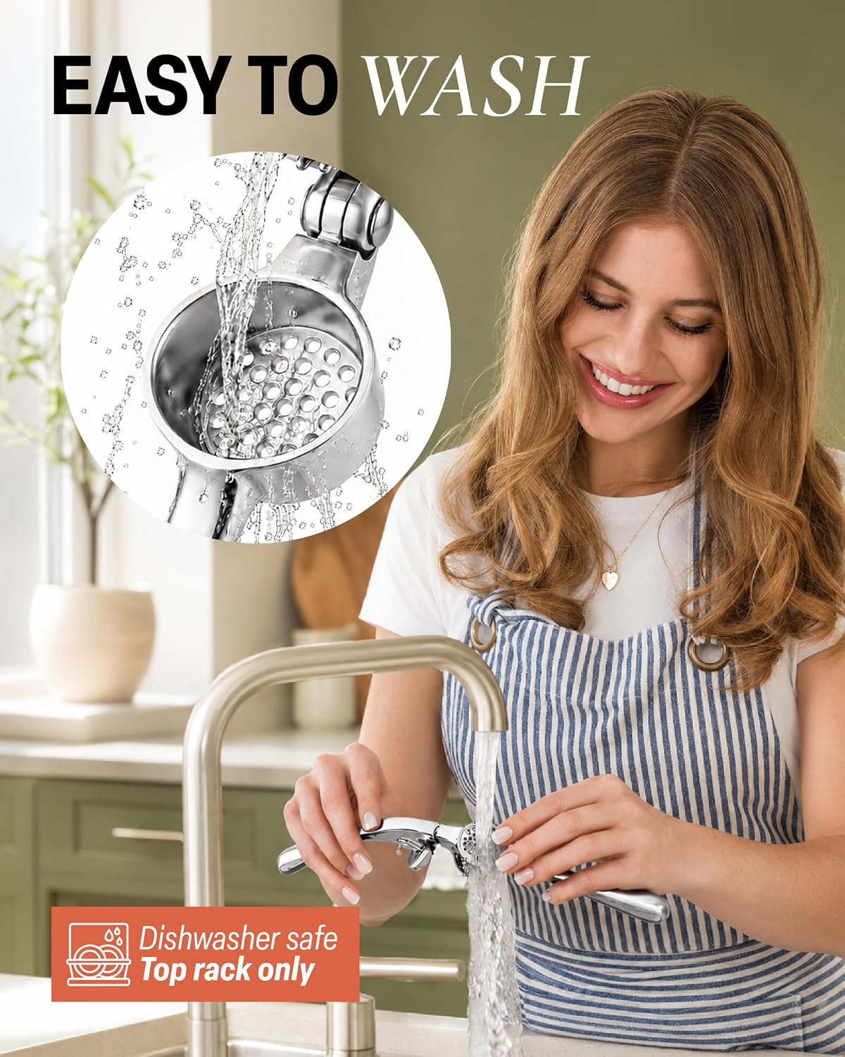 Large Premium Garlic Press Set - Bigger Bowl for Bigger Garlic - Rust Proof Garlic Mincer Tool - Easy-Squeeze, Easy-Clean Silicone Garlic Peeler & Brush (Silver)