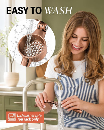 Large Premium Garlic Press Set - Bigger Bowl for Bigger Garlic - Rust Proof Garlic Mincer Tool - Easy-Squeeze, Easy-Clean Silicone Garlic Peeler & Brush (Silver)