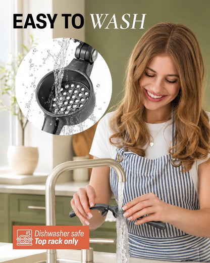 Large Premium Garlic Press Set - Bigger Bowl for Bigger Garlic - Rust Proof Garlic Mincer Tool - Easy-Squeeze, Easy-Clean Silicone Garlic Peeler & Brush (Silver)