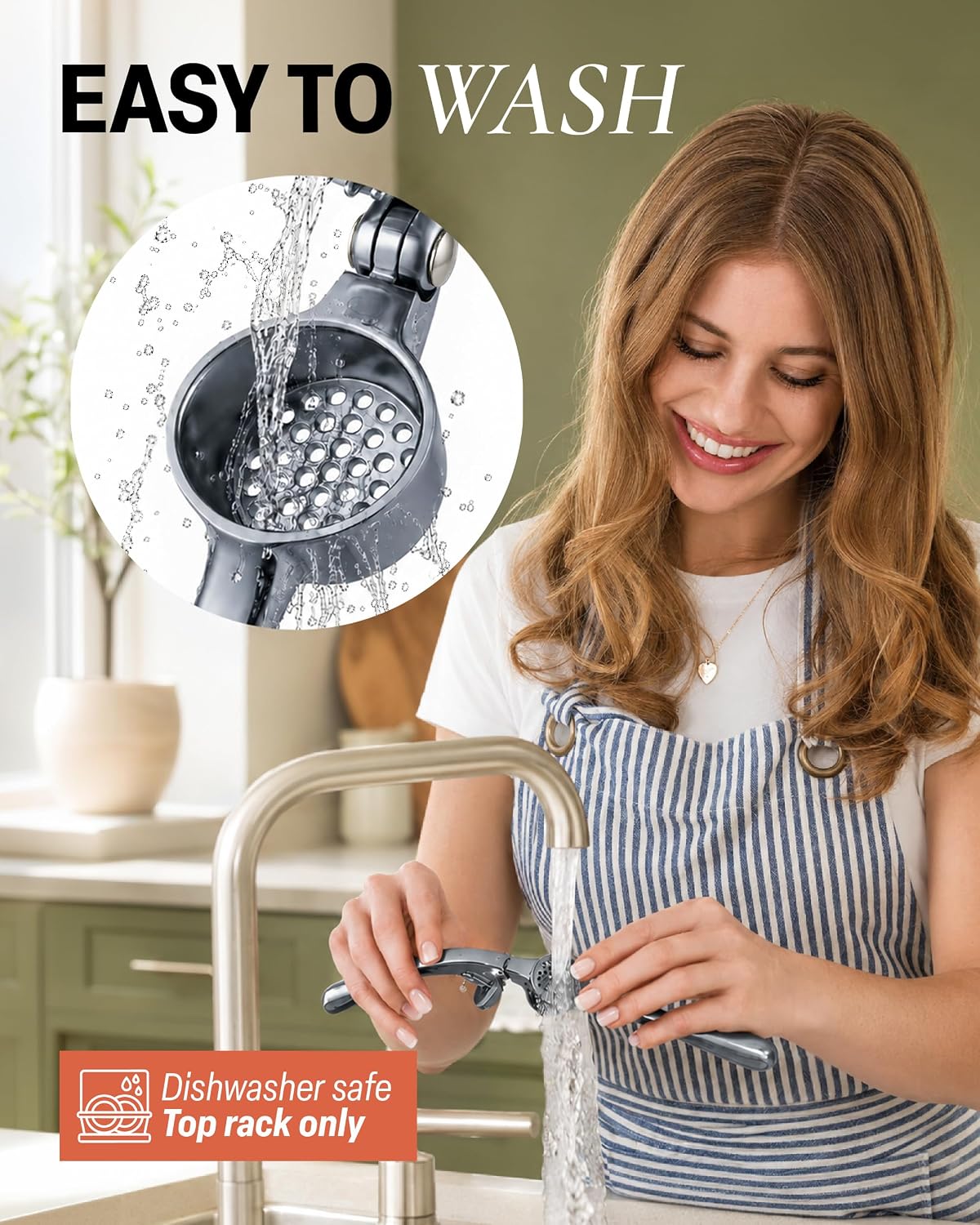 Large Premium Garlic Press Set - Bigger Bowl for Bigger Garlic - Rust Proof Garlic Mincer Tool - Easy-Squeeze, Easy-Clean Silicone Garlic Peeler & Brush (Silver)