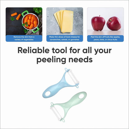 Vegetable Peelers for Kitchen - Ceramic Y Peeler - Potato/Carrot Peeler with Ergonomic Handle & Sharp Blade - Slicer for Veggies, Fruits, 2 Pcs