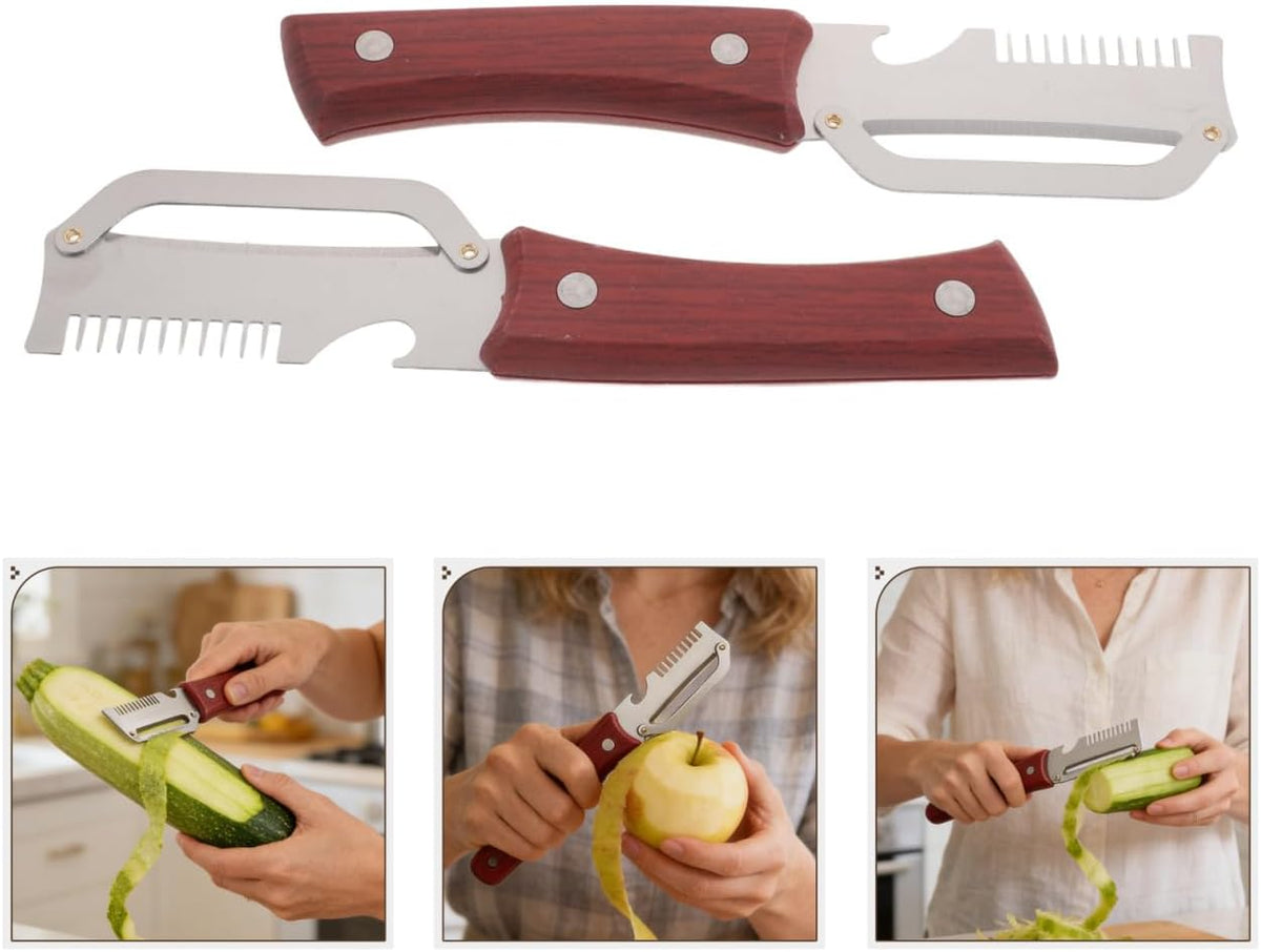 2 Pack Vegetable Peeler, Julienne Peeler with Bottle Opener