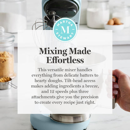 5.3QT Tilt Head Stand Mixer, 12 Speeds, Stainless Steel Bowl