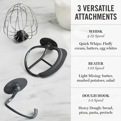 5.3QT Tilt Head Stand Mixer, 12 Speeds, Stainless Steel Bowl