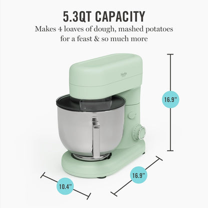 5.3QT Tilt Head Stand Mixer, 12 Speeds, Stainless Steel Bowl