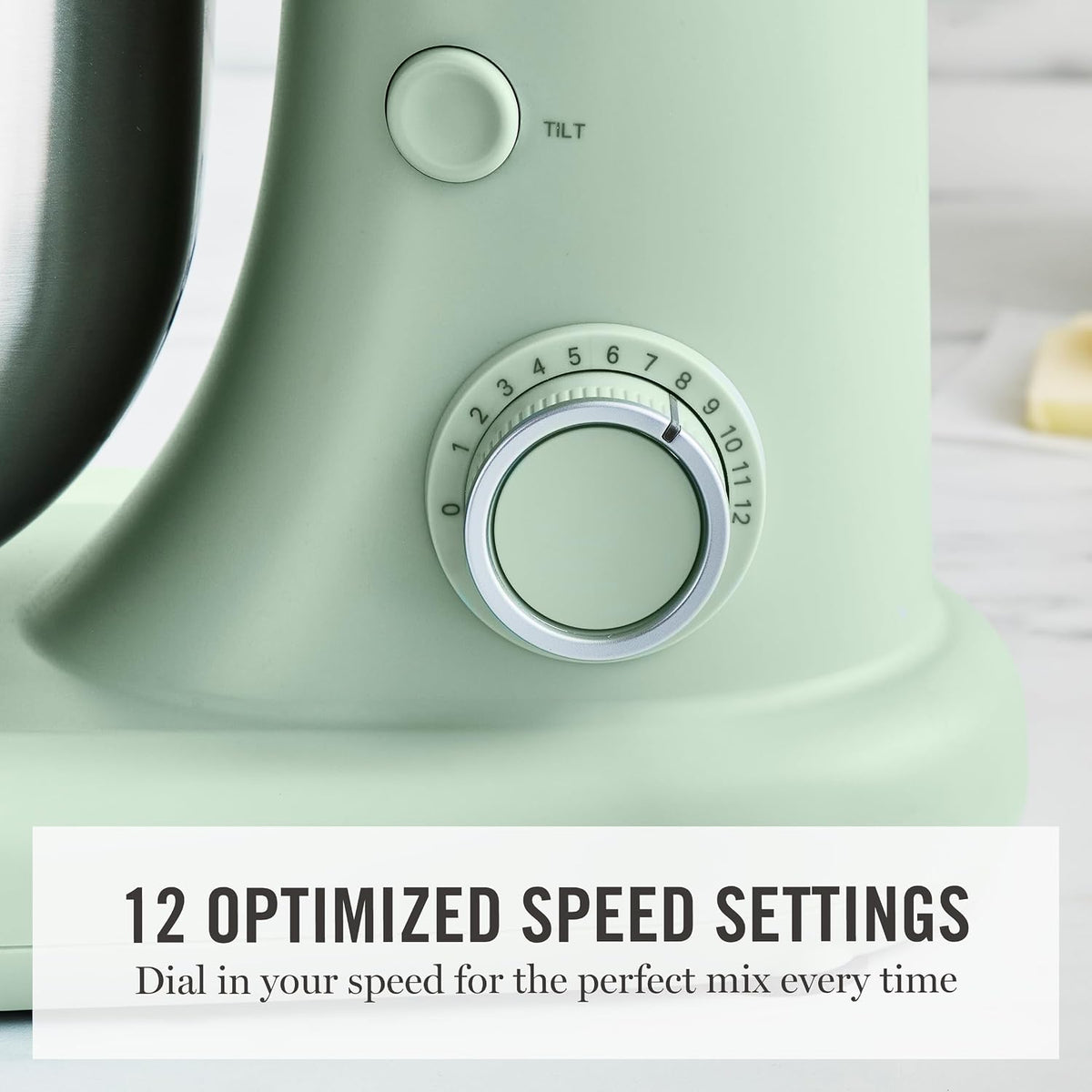 5.3QT Tilt Head Stand Mixer, 12 Speeds, Stainless Steel Bowl