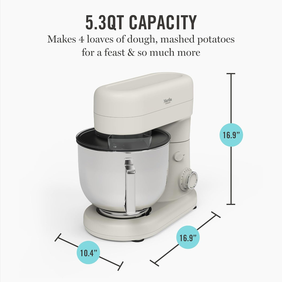 5.3QT Tilt Head Stand Mixer, 12 Speeds, Stainless Steel Bowl