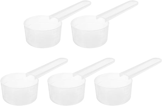 5Pcs Plastic Measuring Spoons 15g/30ml Table Spoon Powder Scoops Spoon for Measuring Coffee Protein Powder Spices, Clear