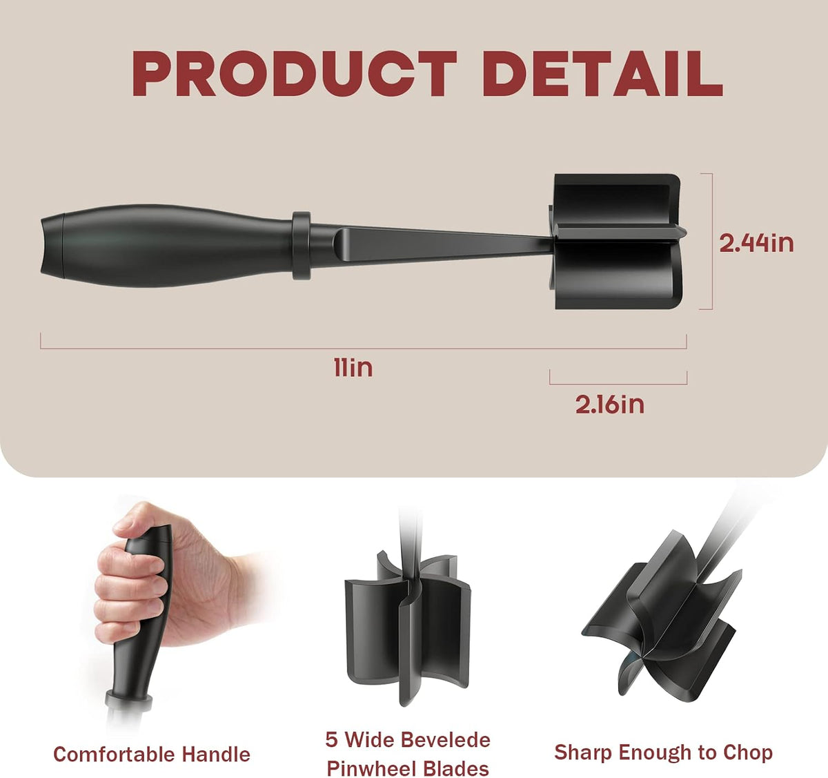 Meat Chopper Hamburger Grinder, Kitchen Smasher for Ground Beef