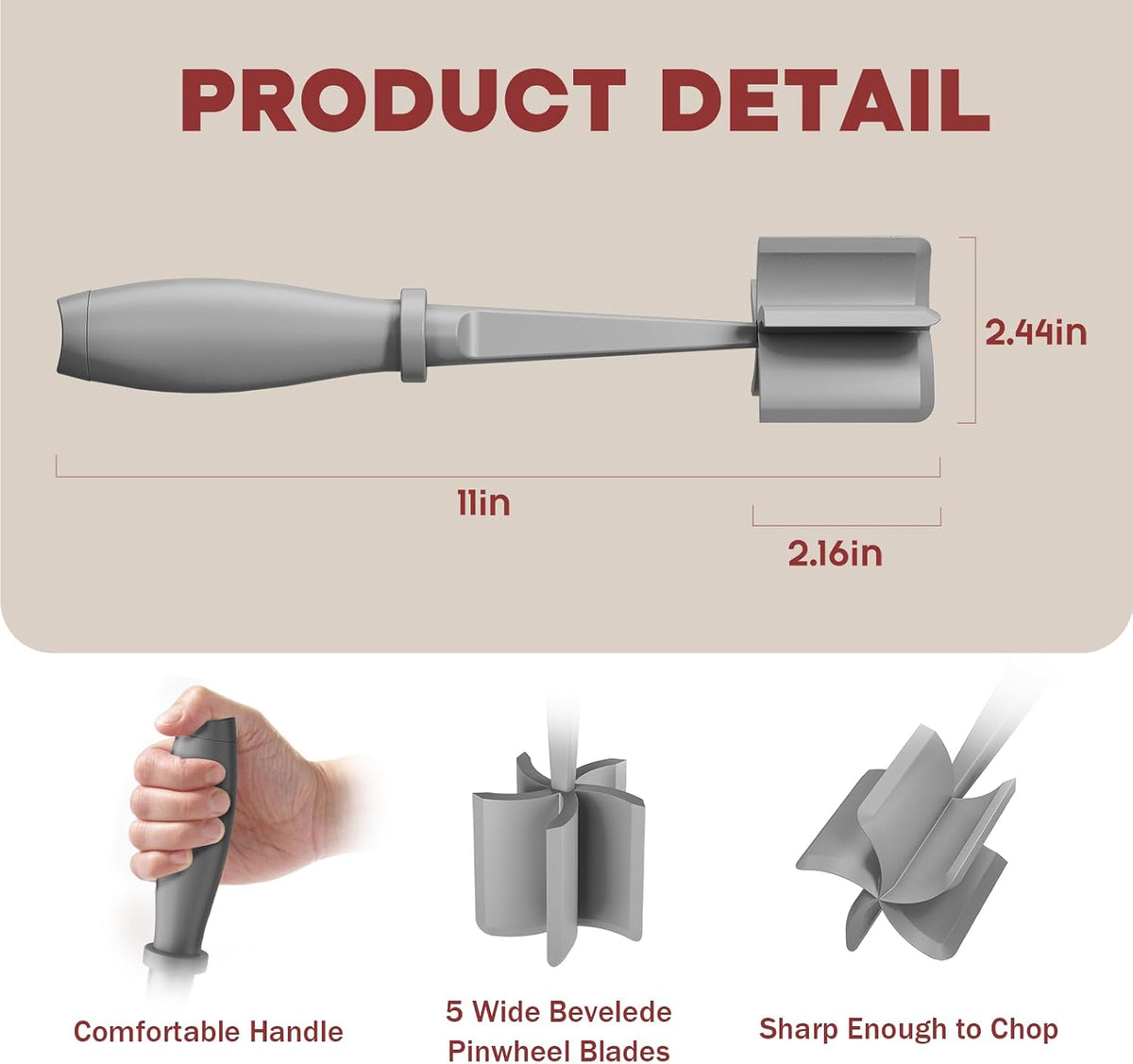 Meat Chopper Hamburger Grinder, Kitchen Smasher for Ground Beef