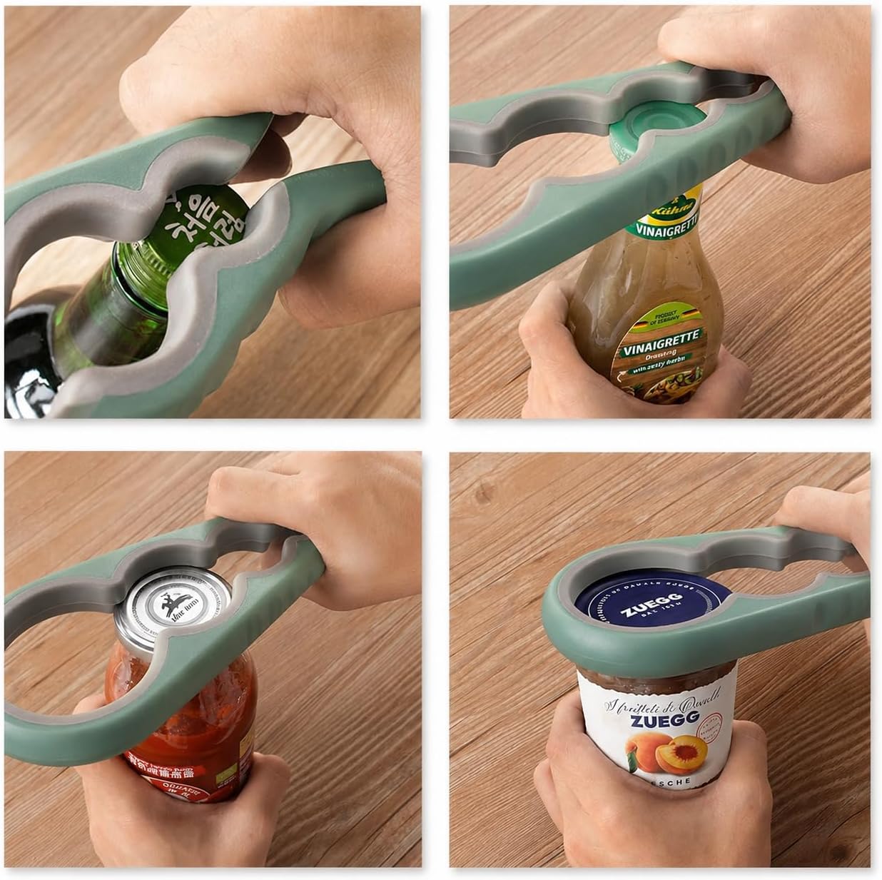 Opener | 5-in-1 Non-Slip Bottle Opener for Weak hands, Seniors with Arthritis and Anyone with Low Strength, featuring a leverage opener, a can opener, and a wine bottle opener