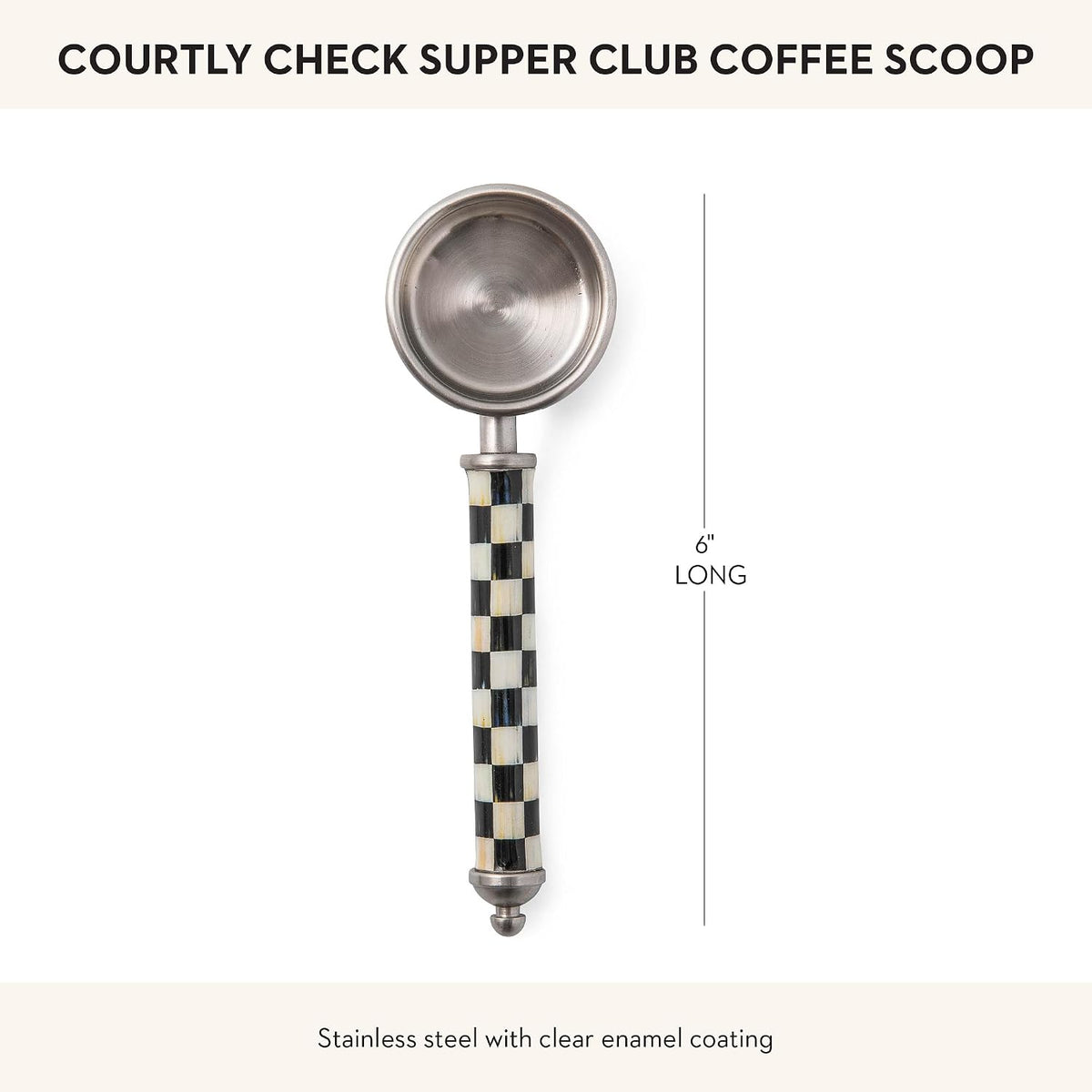 Supper Club Coffee Scoop, Black-and-White Courtly Check