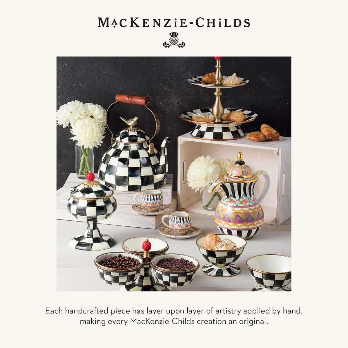 Supper Club Coffee Scoop, Black-and-White Courtly Check
