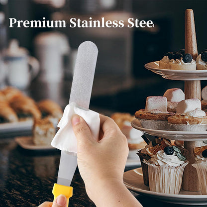 Offset Spatulas, Icing Spatula for Cake Decorating and Frosting, 6",8",10" | Ergonomic PP Handle, Dishwasher Safe