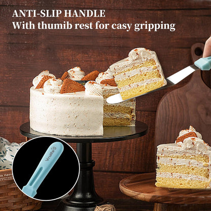 Offset Spatulas, Icing Spatula for Cake Decorating and Frosting, 6",8",10" | Ergonomic PP Handle, Dishwasher Safe