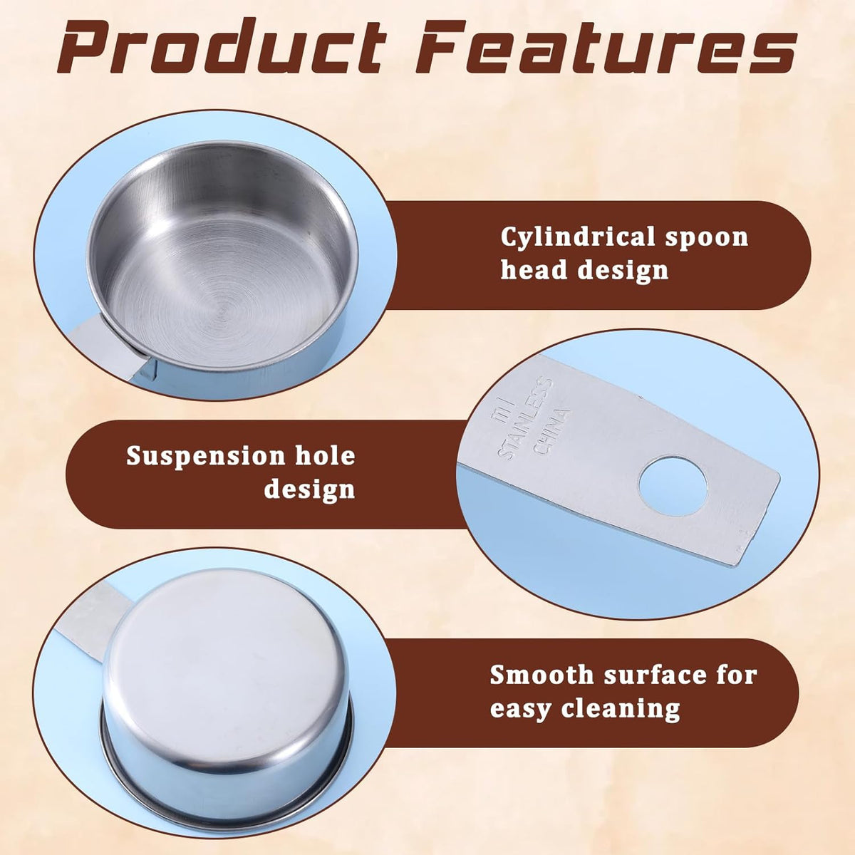 4 Pcs 1/4 Cup Measuring Cup, 60 ml Stainless Steel Measuring Cups Inner Scale Metal Liquid Measure Scoop 2 oz Cups for Coffee, Cooking, Baking, Kitchen Wet and Dry Ingredients, Dishwasher Safe