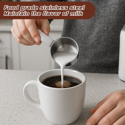 4 Pcs 1/4 Cup Measuring Cup, 60 ml Stainless Steel Measuring Cups Inner Scale Metal Liquid Measure Scoop 2 oz Cups for Coffee, Cooking, Baking, Kitchen Wet and Dry Ingredients, Dishwasher Safe
