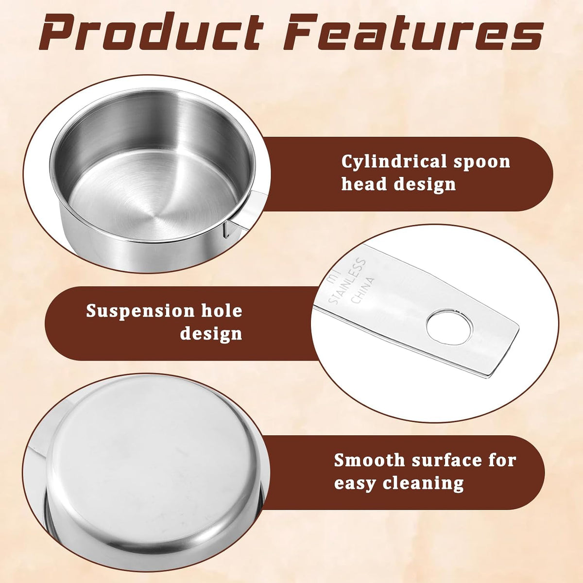 4 Pcs 1/4 Cup Measuring Cup, 60 ml Stainless Steel Measuring Cups Inner Scale Metal Liquid Measure Scoop 2 oz Cups for Coffee, Cooking, Baking, Kitchen Wet and Dry Ingredients, Dishwasher Safe