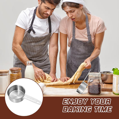 4 Pcs 1/4 Cup Measuring Cup, 60 ml Stainless Steel Measuring Cups Inner Scale Metal Liquid Measure Scoop 2 oz Cups for Coffee, Cooking, Baking, Kitchen Wet and Dry Ingredients, Dishwasher Safe