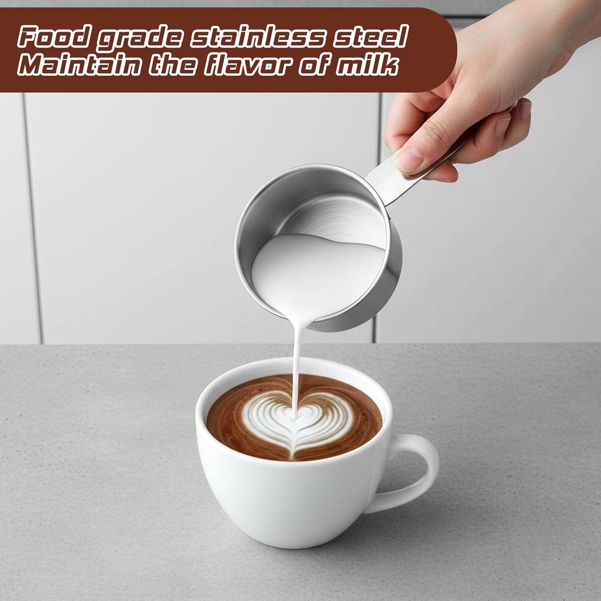 4 Pcs 1/4 Cup Measuring Cup, 60 ml Stainless Steel Measuring Cups Inner Scale Metal Liquid Measure Scoop 2 oz Cups for Coffee, Cooking, Baking, Kitchen Wet and Dry Ingredients, Dishwasher Safe