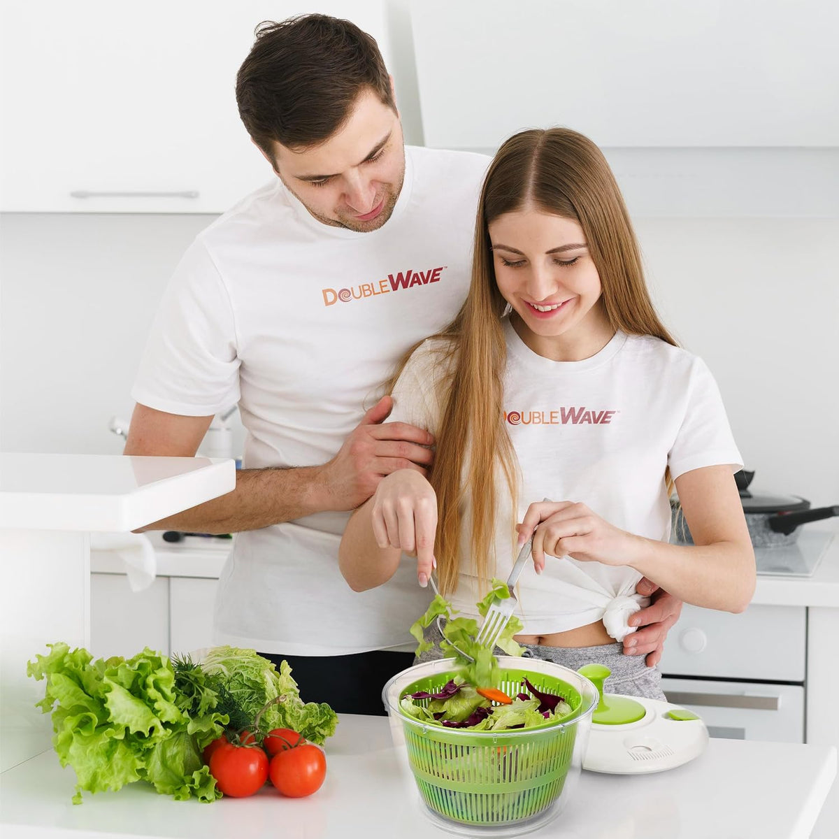 Salad Spinner | Spin & Dry Fruits, Vegetables & Greens Fast | Lettuce Washer with Dual Drain Holes | BPA-Free, Easy to Clean | 5.3 Quart Large Capacity