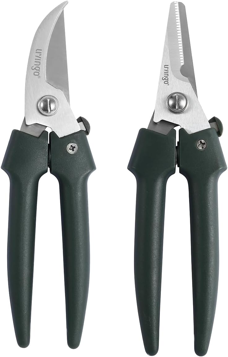 7.5" Professional Pruning Shears Set with Ergonomic Grip Handle