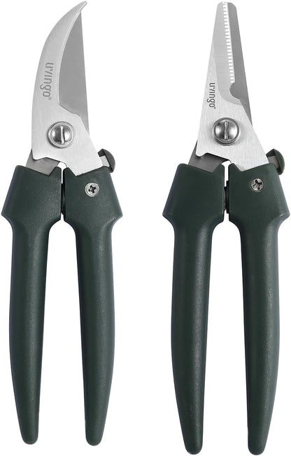 7.5" Professional Pruning Shears Set with Ergonomic Grip Handle