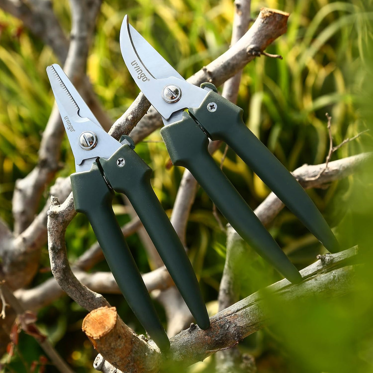 7.5" Professional Pruning Shears Set with Ergonomic Grip Handle