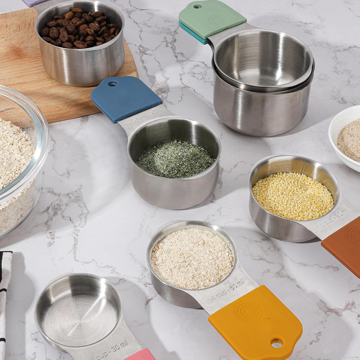 Magnetic Measuring Set of 7 Stainless Steel Magnetic Measuring Cups Set