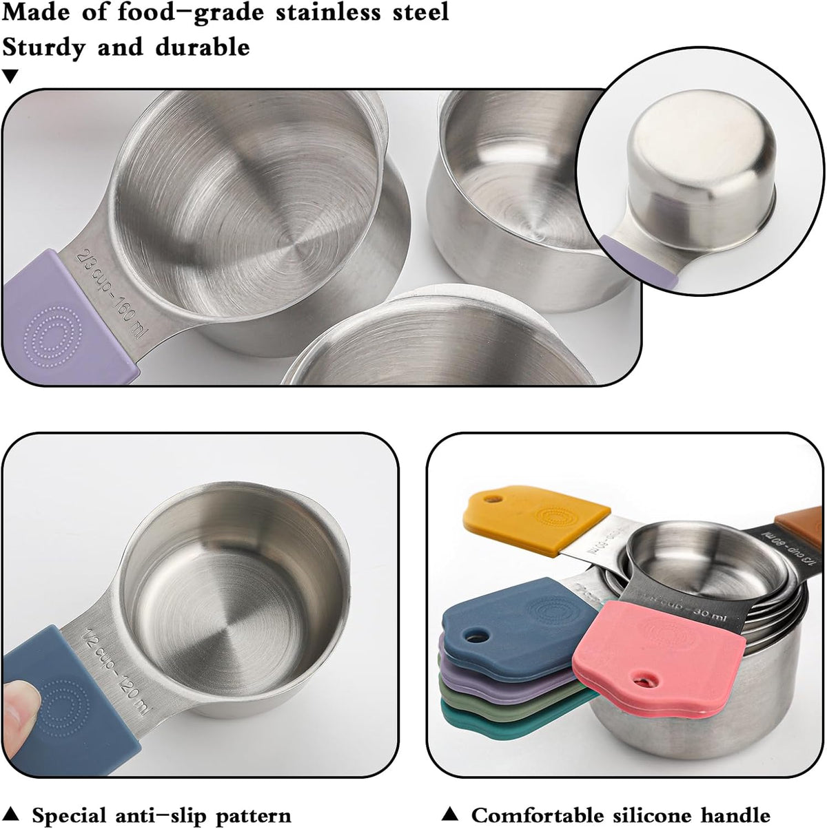 Magnetic Measuring Set of 7 Stainless Steel Magnetic Measuring Cups Set