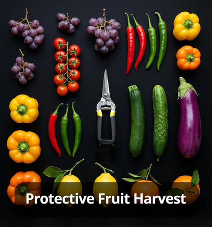 Stainless Steel Pruning Snips with Serrated Blade, Adjustable Joint Screw Micro-Tip Garden Scissors for Harvesting Herbs, Fruit, and Floral Arranging, Corrosion-Resistant & Made in Taiwan