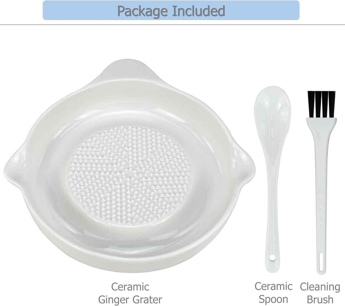 Ceramic Ginger Grater Plate, Grinding Dish, Kitchen Cooking Prep Tool