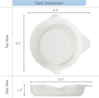 Ceramic Ginger Grater Plate, Grinding Dish, Kitchen Cooking Prep Tool