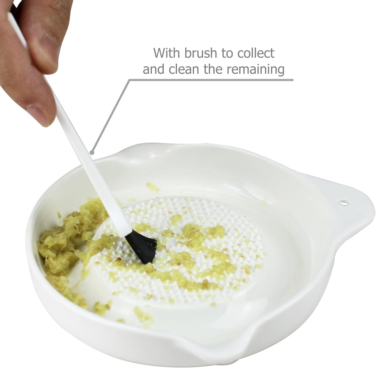 Ceramic Ginger Grater Plate, Grinding Dish, Kitchen Cooking Prep Tool