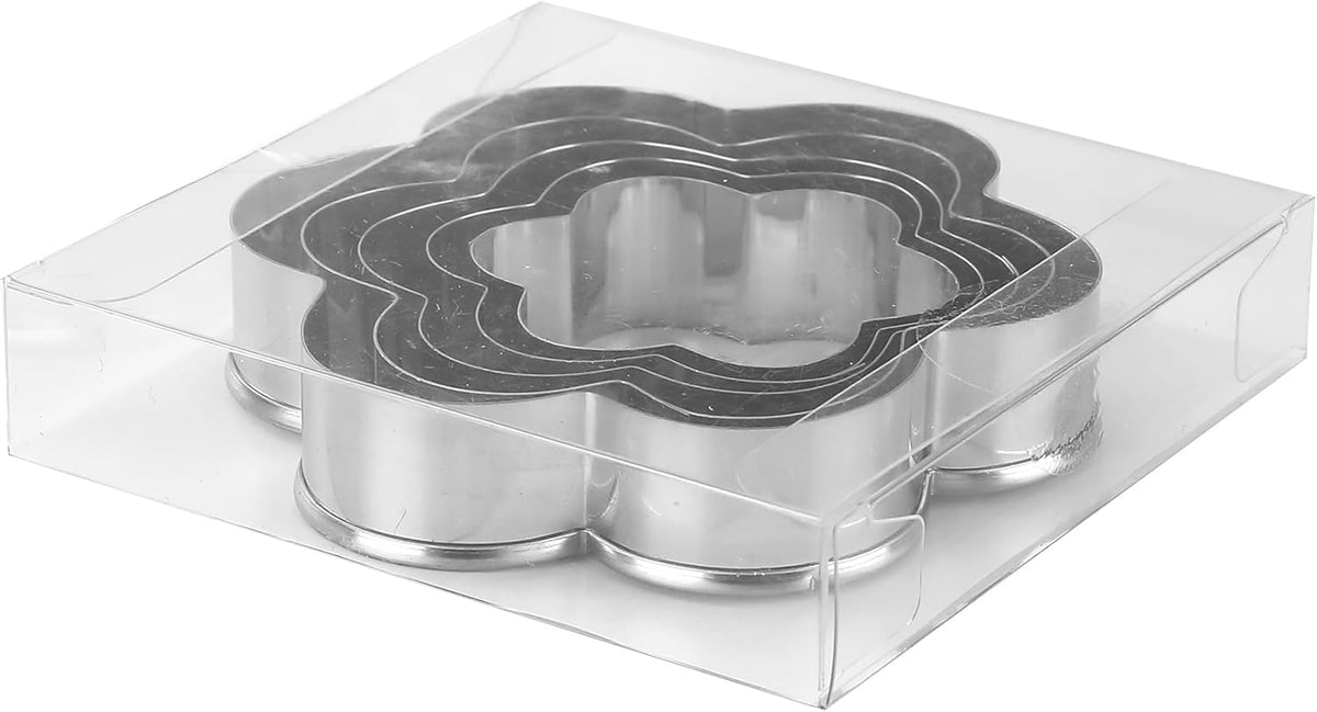 Flower Cookie Cutters Stainless Steel.,5-Pack–2.05"-3.74"