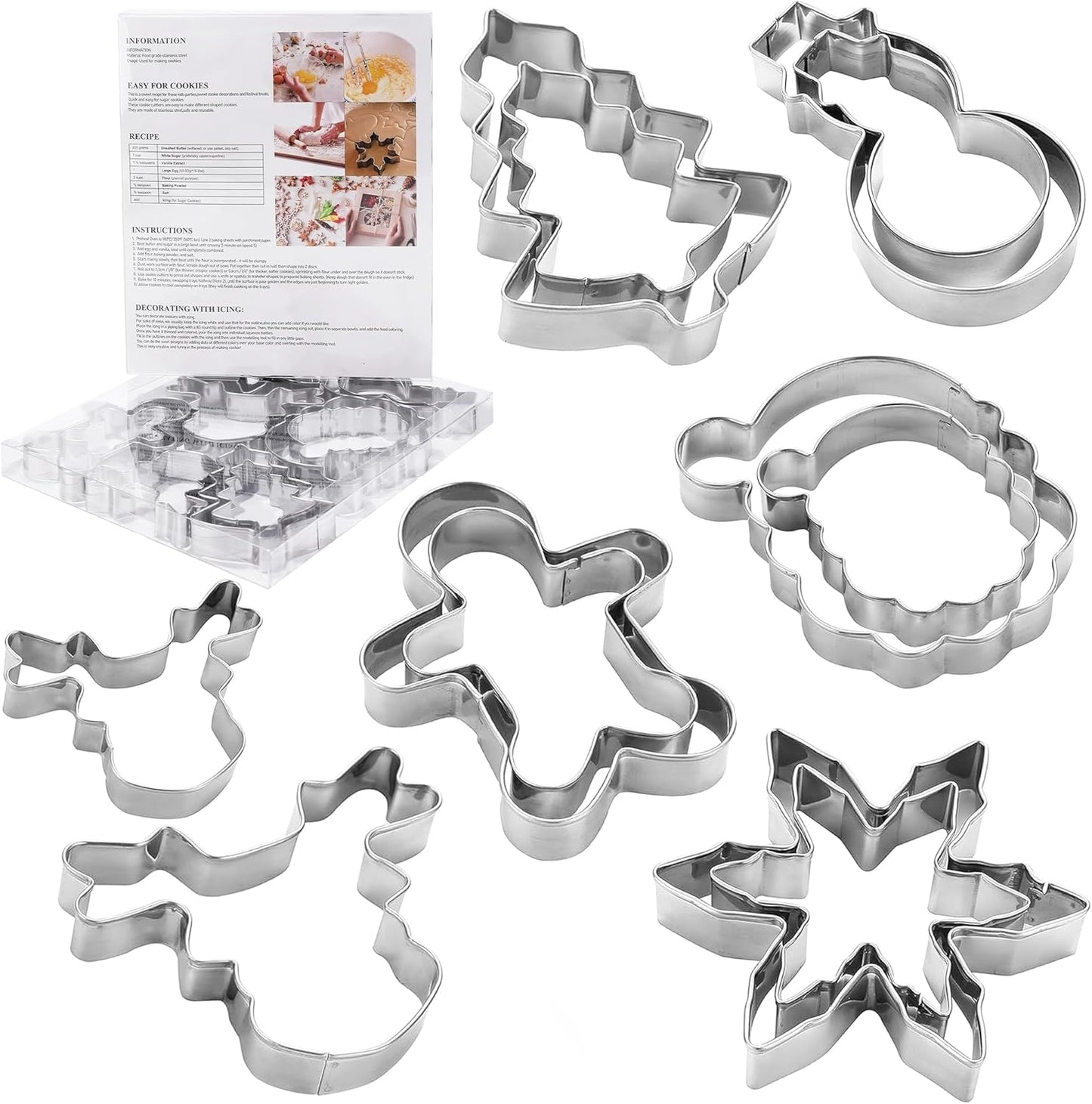 Flower Cookie Cutters Stainless Steel.,5-Pack–2.05"-3.74"