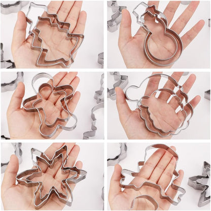 Flower Cookie Cutters Stainless Steel.,5-Pack–2.05"-3.74"