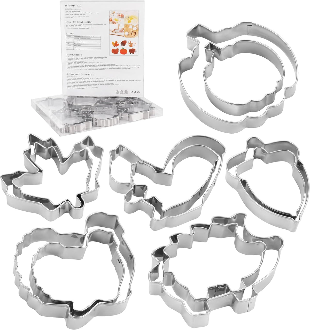 Flower Cookie Cutters Stainless Steel.,5-Pack–2.05"-3.74"