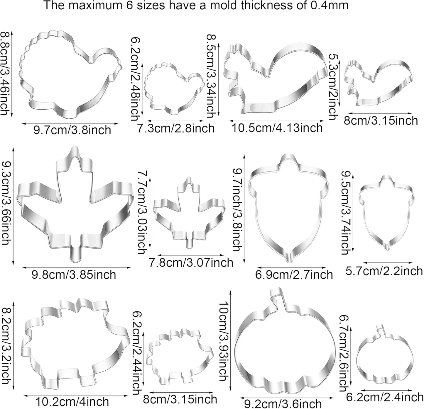 Flower Cookie Cutters Stainless Steel.,5-Pack–2.05"-3.74"