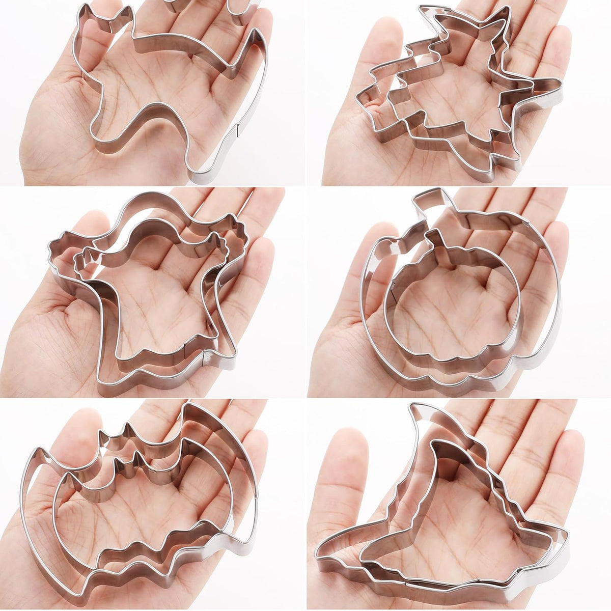 Flower Cookie Cutters Stainless Steel.,5-Pack–2.05"-3.74"