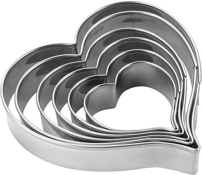 Flower Cookie Cutters Stainless Steel.,5-Pack–2.05"-3.74"
