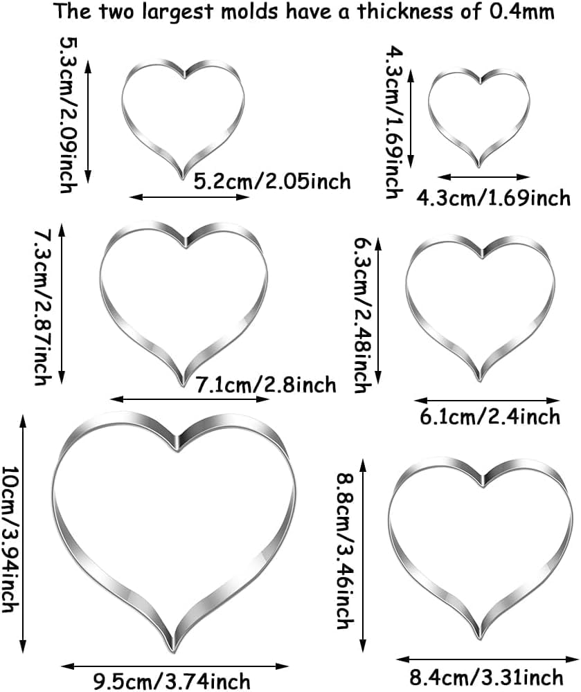 Flower Cookie Cutters Stainless Steel.,5-Pack–2.05"-3.74"