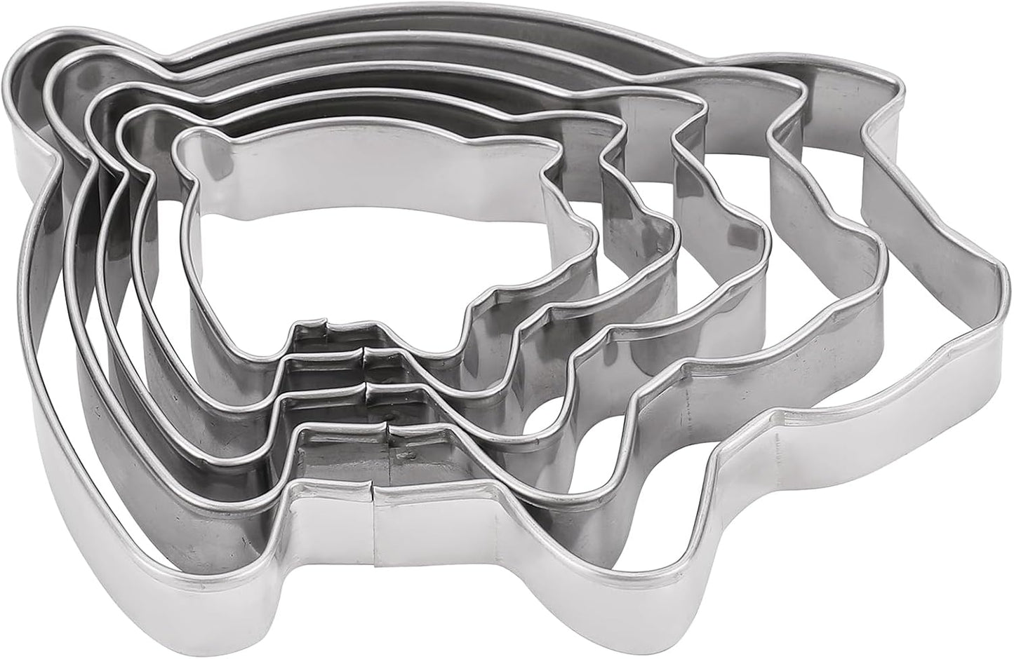 Flower Cookie Cutters Stainless Steel.,5-Pack–2.05"-3.74"