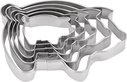 Flower Cookie Cutters Stainless Steel.,5-Pack–2.05"-3.74"