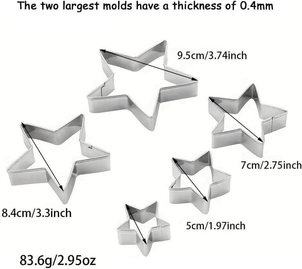 Flower Cookie Cutters Stainless Steel.,5-Pack–2.05"-3.74"