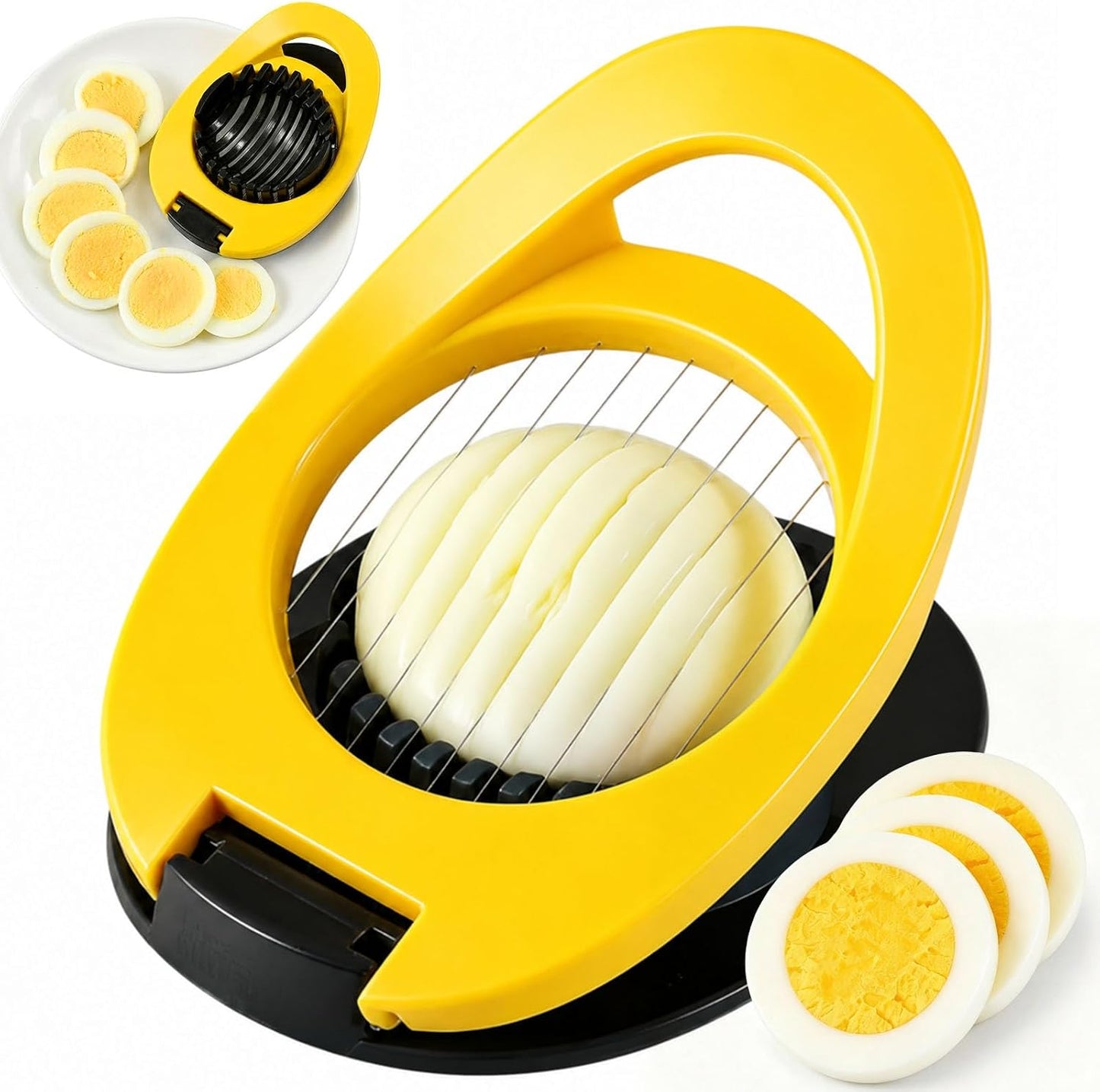 Egg Slicer, Stainless Steel Wire Egg Cutter | For Hard Boiled Eggs, Egg Salad Maker, For Avocado, Strawberry, Kiwi Fruit, Kitchen Gadget