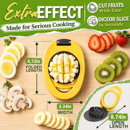 Egg Slicer, Stainless Steel Wire Egg Cutter | For Hard Boiled Eggs, Egg Salad Maker, For Avocado, Strawberry, Kiwi Fruit, Kitchen Gadget
