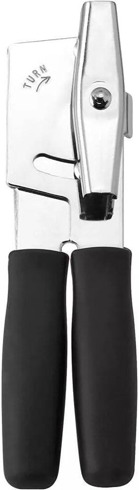 Can Opener Manual, Smooth Edge Handheld Can Opener for Kitchen, Durable Gear Drive Mechanism, Comfortable Grip Handle, Easy Turn Knob - Compact Design for Home and Camping Use