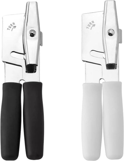 Can Opener Manual, Smooth Edge Handheld Can Opener for Kitchen, Durable Gear Drive Mechanism, Comfortable Grip Handle, Easy Turn Knob - Compact Design for Home and Camping Use